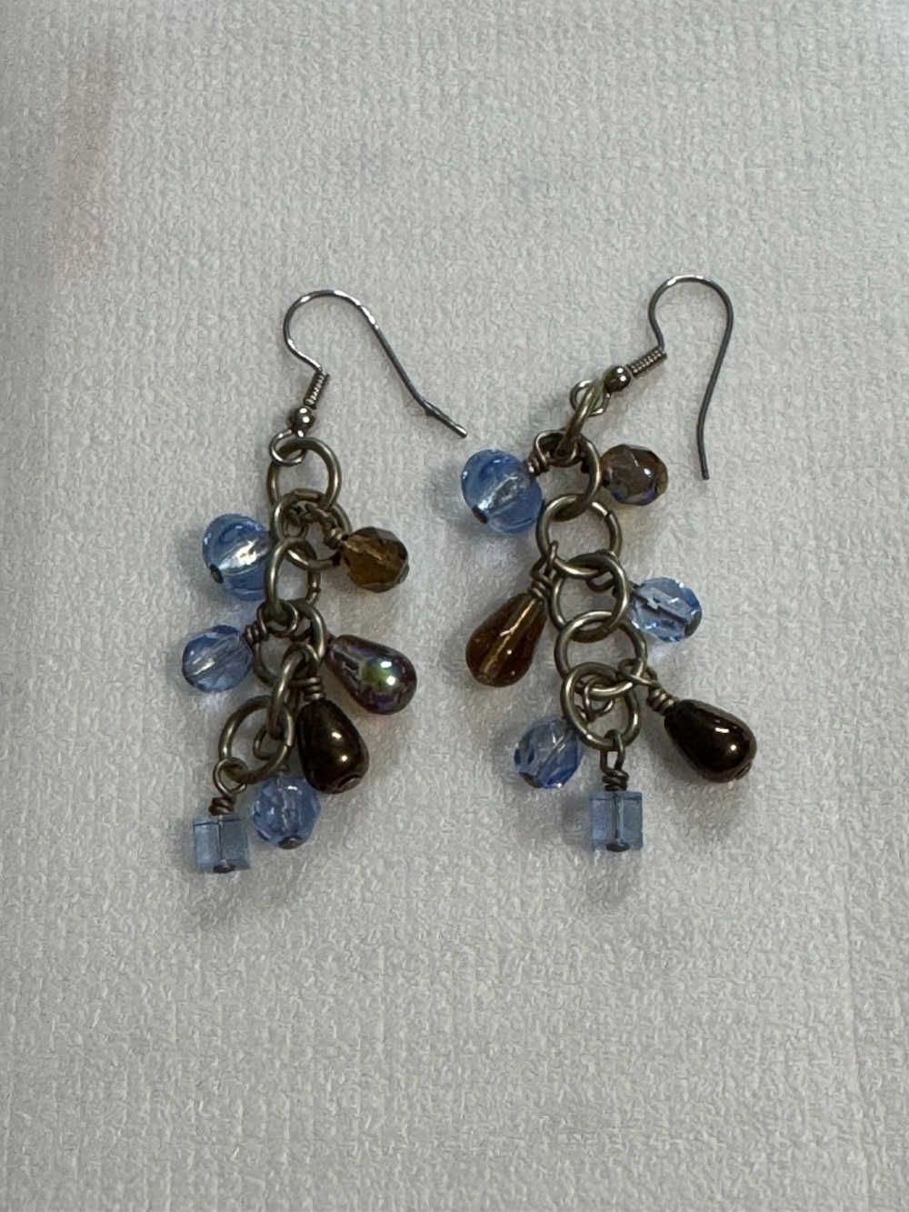 Turquoise, Bronze Drop Earrings